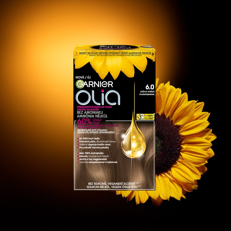 Olia permanentní barva na vlasy 6.0 Světle hnědá - 3